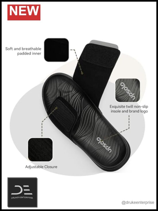 Men\'s Recovery Sandals with Arch Support Adjustable Straps